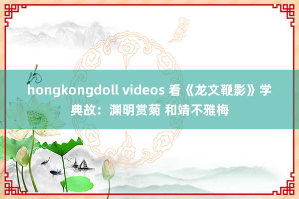 hongkongdoll videos 看《龙文鞭影》学典故：渊明赏菊 和靖不雅梅