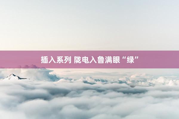 插入系列 陇电入鲁满眼“绿”
