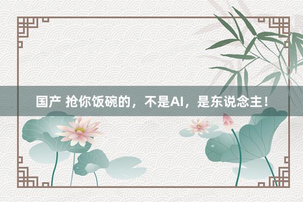 国产 抢你饭碗的，不是AI，是东说念主！