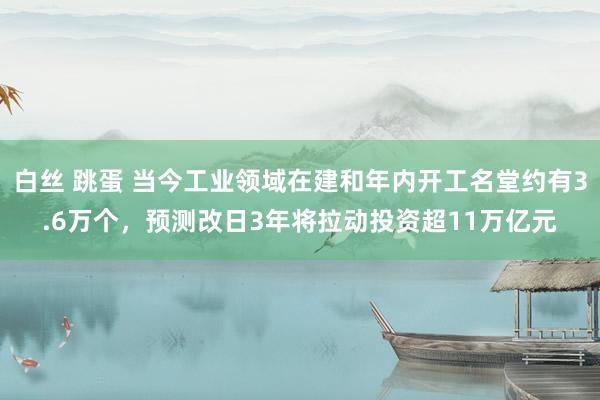 白丝 跳蛋 当今工业领域在建和年内开工名堂约有3.6万个，预测改日3年将拉动投资超11万亿元