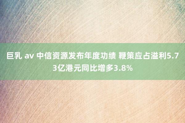巨乳 av 中信资源发布年度功绩 鞭策应占溢利5.73亿港元同比增多3.8%